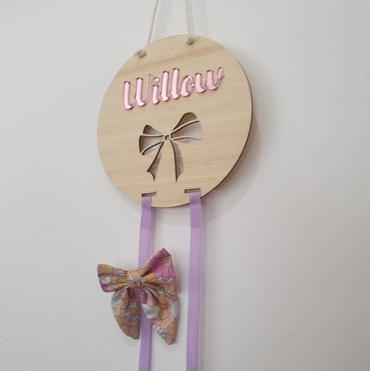 'Bow' Bamboo Bow Holder | Personalised