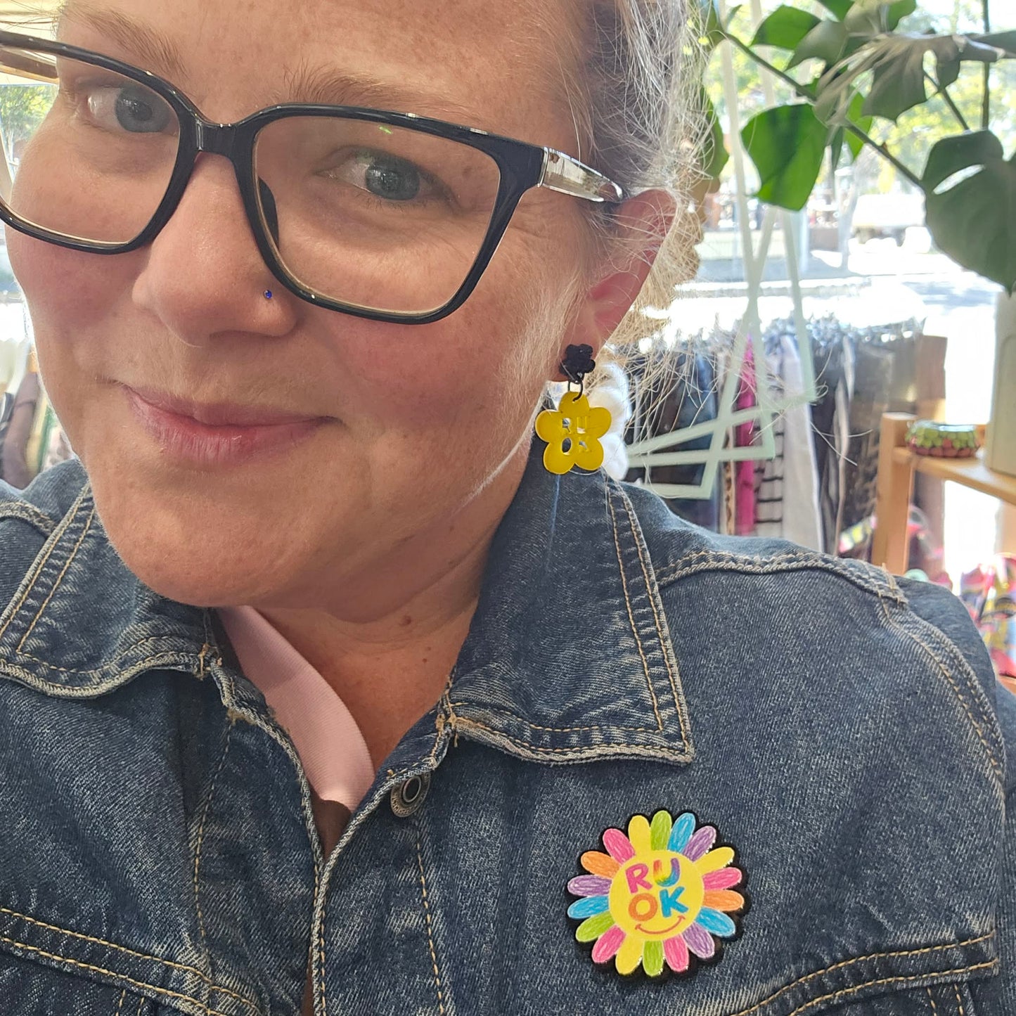 R U OK? Daisy Drop Earrings | Surgical Steel | $5 Donated