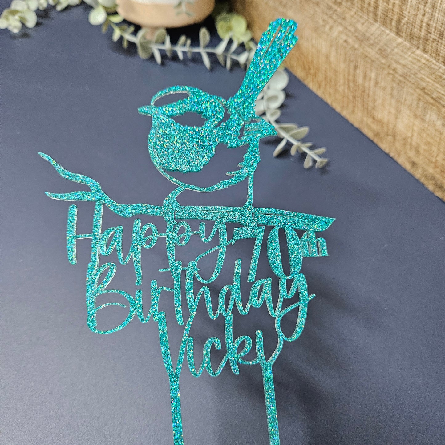 Wren "Happy Birthday" Cake Topper | WITH CUSTOM NAME/TEXT