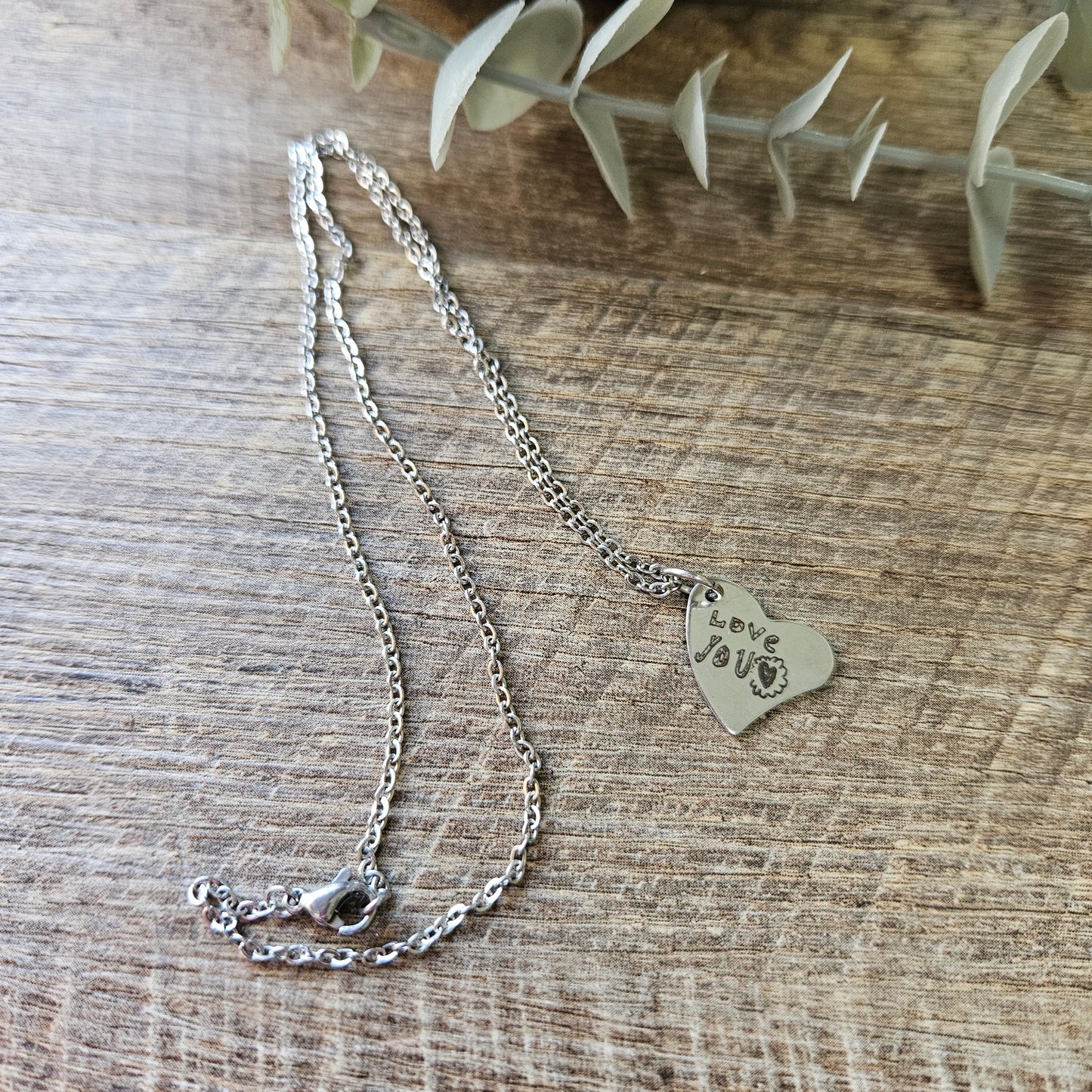 Custom Engraved Heart Necklace with Child’s Drawing – Personalised Mother’s Day Gift