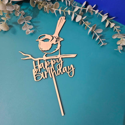 Wren "Happy Birthday" Cake Topper