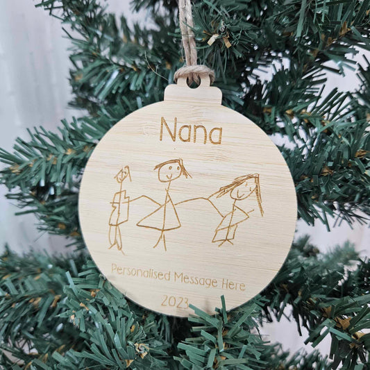 Drawing Memories Christmas Bauble | PERSONALISED