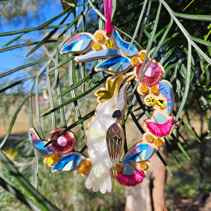 Australiana Ornaments | Magpie | Wren | Galah | Cockatoo | Kookaburra | Lorikeet | Cow
