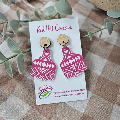 Cattle Tag Earrings | Colourful Aztec