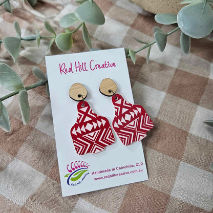 Cattle Tag Earrings | Colourful Aztec