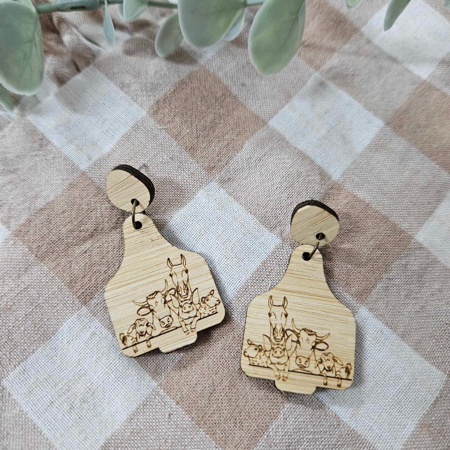 Cattle Tag Earrings | Bamboo Designs