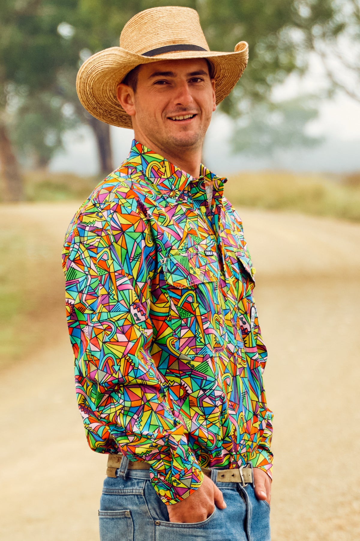 TradeMutt Men's Bonza Half Button Long Sleeve Workshirt