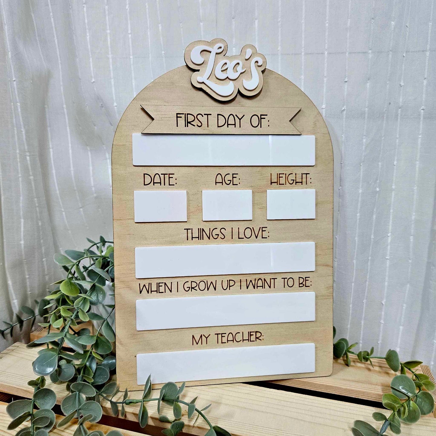Reusable First & Last Day Milestone Memory Boards PERSONALISED