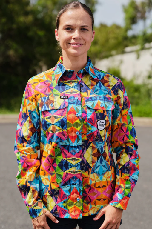 TradeMutt Women's Full Button Long Sleeve Workshirt | Fractal