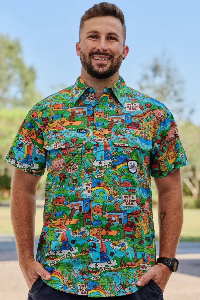 TradeMutt Men's Short Sleeve Workshirt | Hot Diggity Dawg