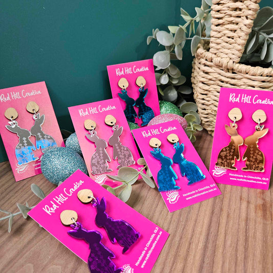 Wildflower Bunny | Easter Earrings | Choose your colour