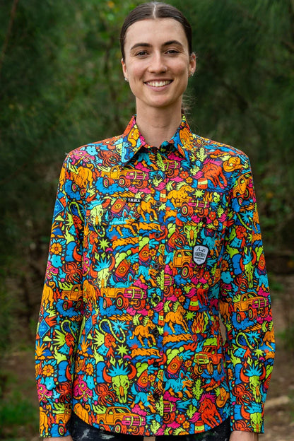 TradeMutt Women's Full Button Long Sleeve Workshirt | Shindig Shenanigans