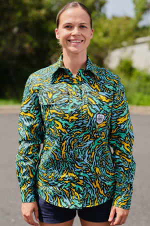 TradeMutt Women's Full Button Long Sleeve Workshirt | Spun Out