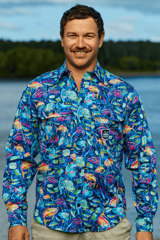 TradeMutt Men's Full Button Long Sleeve Workshirt | Off The Hook