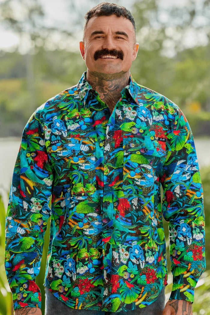 TradeMutt Men's Full Button Long Sleeve Workshirt | The Big Greasy