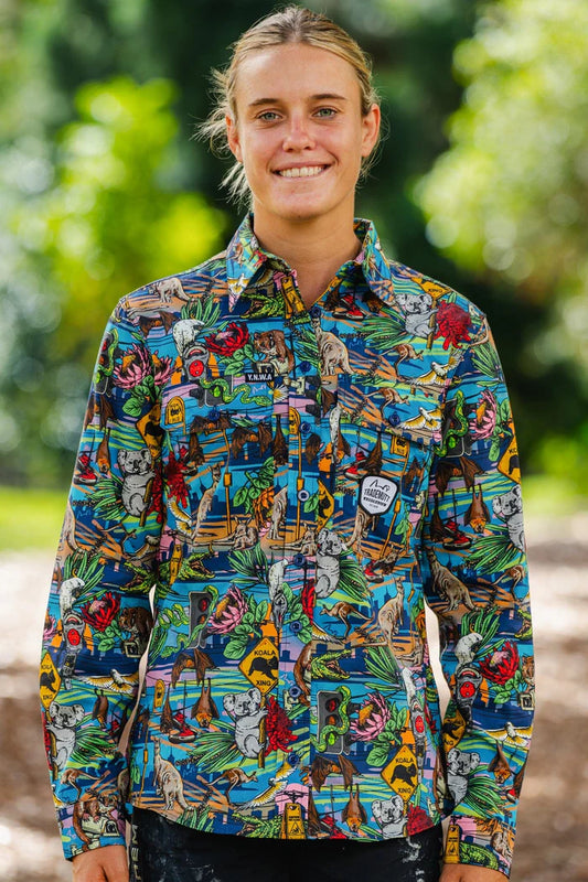 TradeMutt Women's Full Button Long Sleeve Workshirt | Mission Impossumable