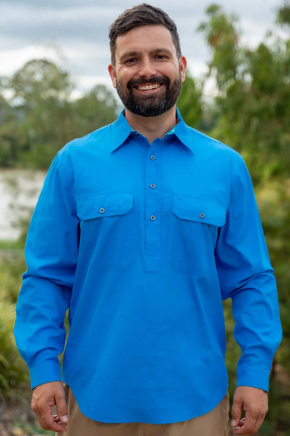 TradeMutt Men's Half Button Long Sleeve Workshirt | Vitamin Sea Undercover