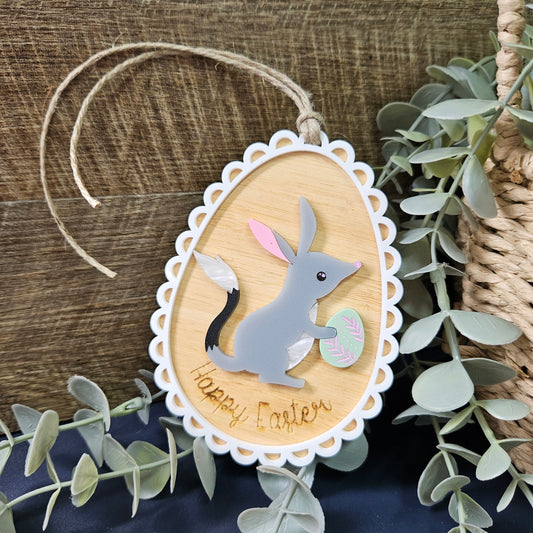 Personalised Easter Name Tags | Vintage Lace Egg | Bilby