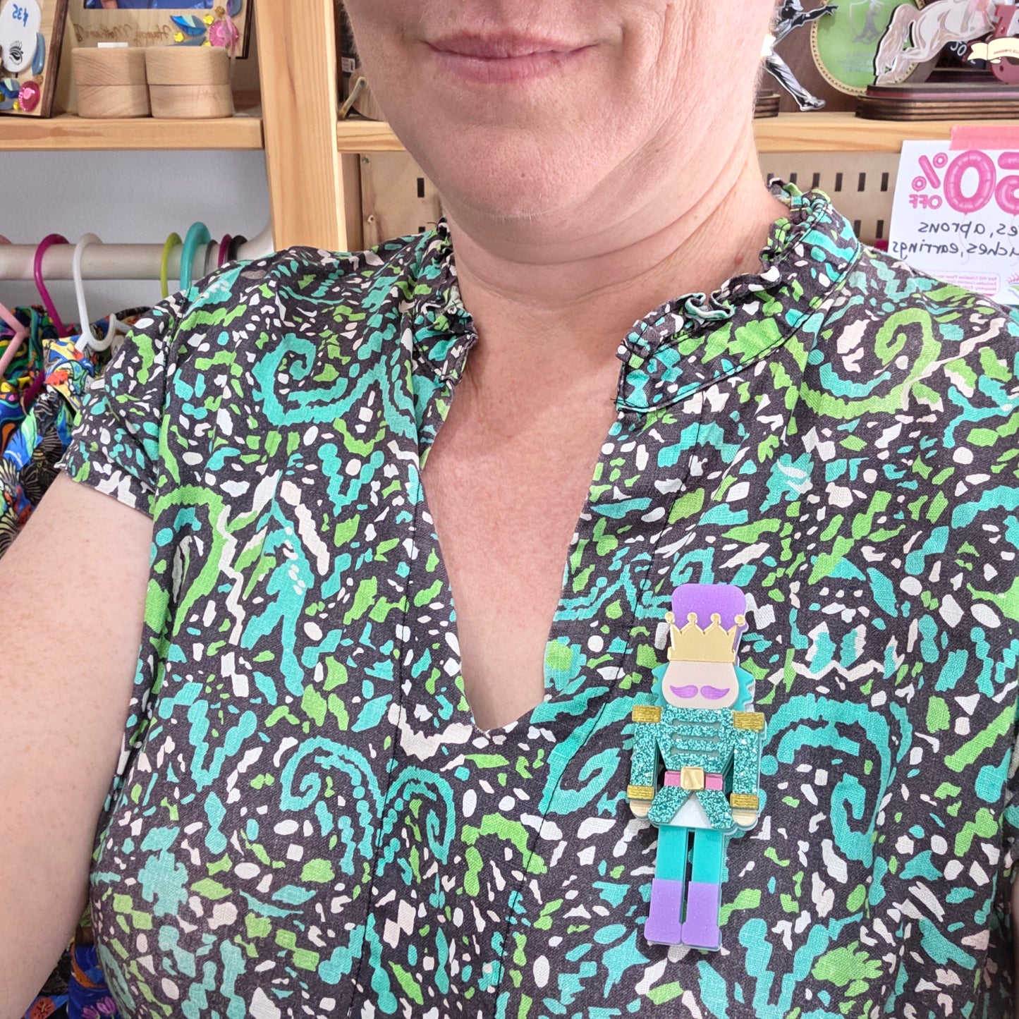 Nut Cracker | Kitschmas Acrylic Christmas Brooch | Limited Edition | Red Hill Creative