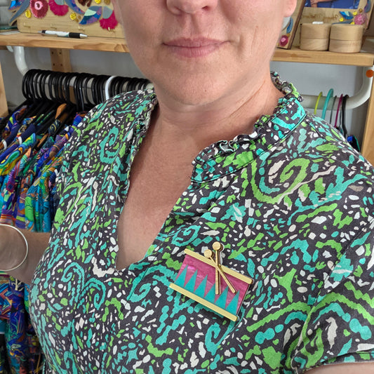 Drums | Kitschmas Acrylic Christmas Brooch | Limited Edition | Red Hill Creative