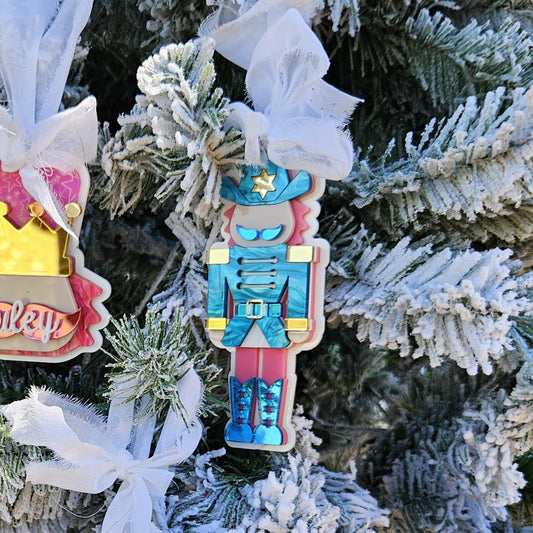🤠💙 Kitschmas Cowboy Nutcracker Ornament – Blue