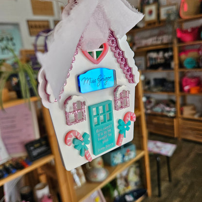 Personalised Kitschmas Gingerbread Teacher/Educator Ornament with Gift Card Holder | Red Hill Creative