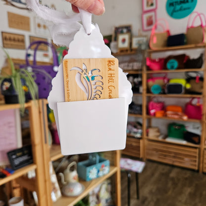 Personalised Kitschmas Gingerbread Teacher/Educator Ornament with Gift Card Holder | Red Hill Creative