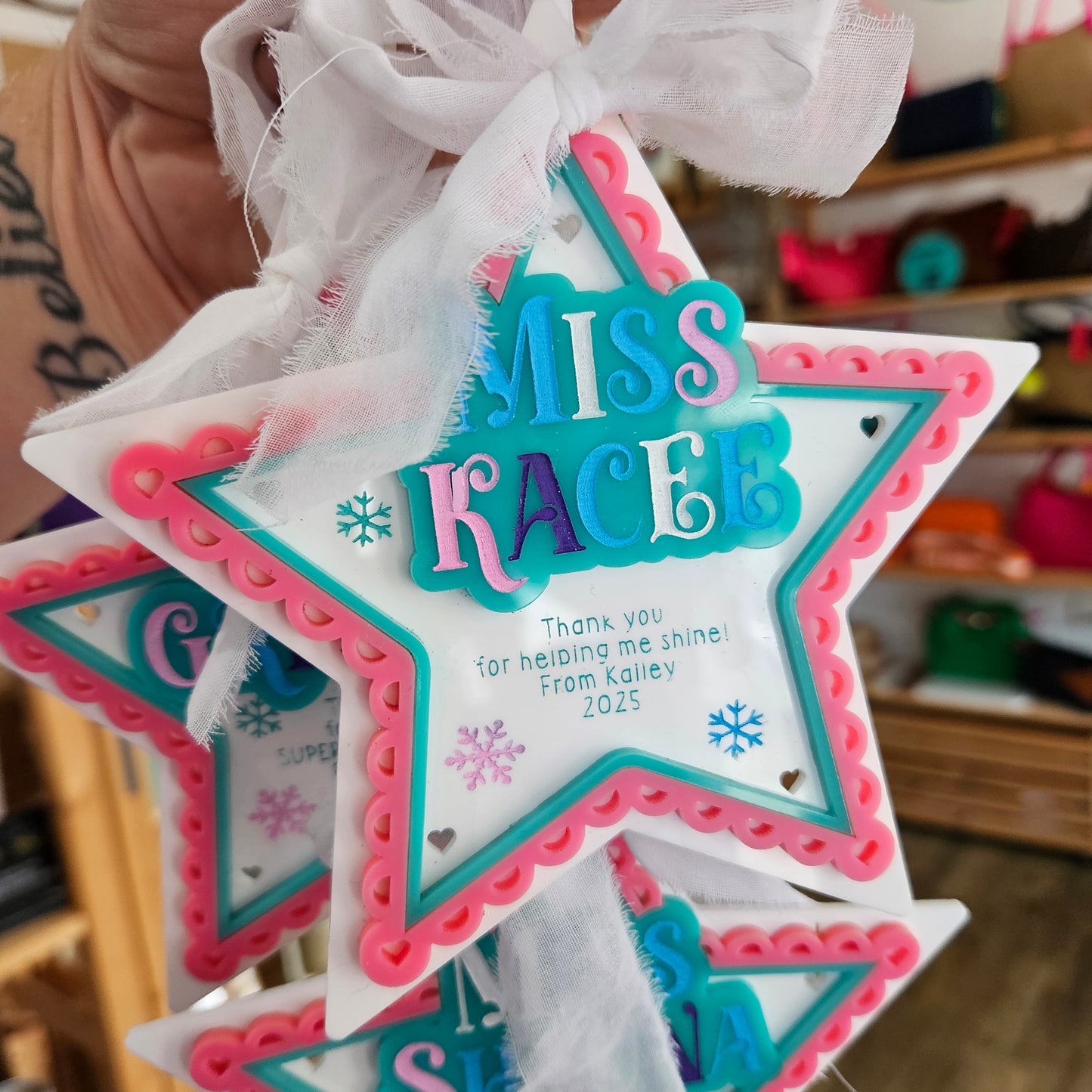 Personalised Kitschmas Teacher Star Ornament | Red Hill Creative
