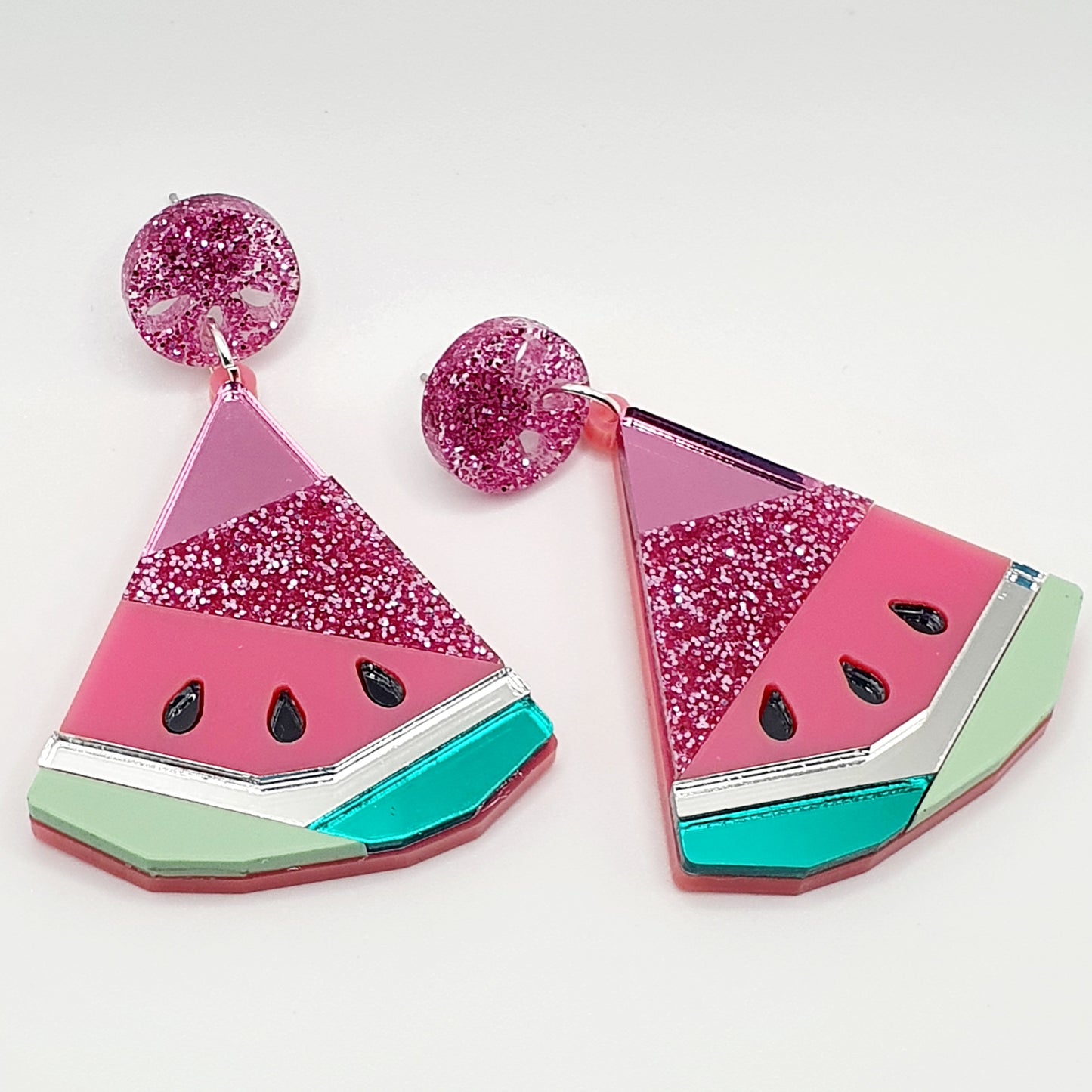 Patchwork Watermelons Surgical Steel Earrings THE ORIGINAL