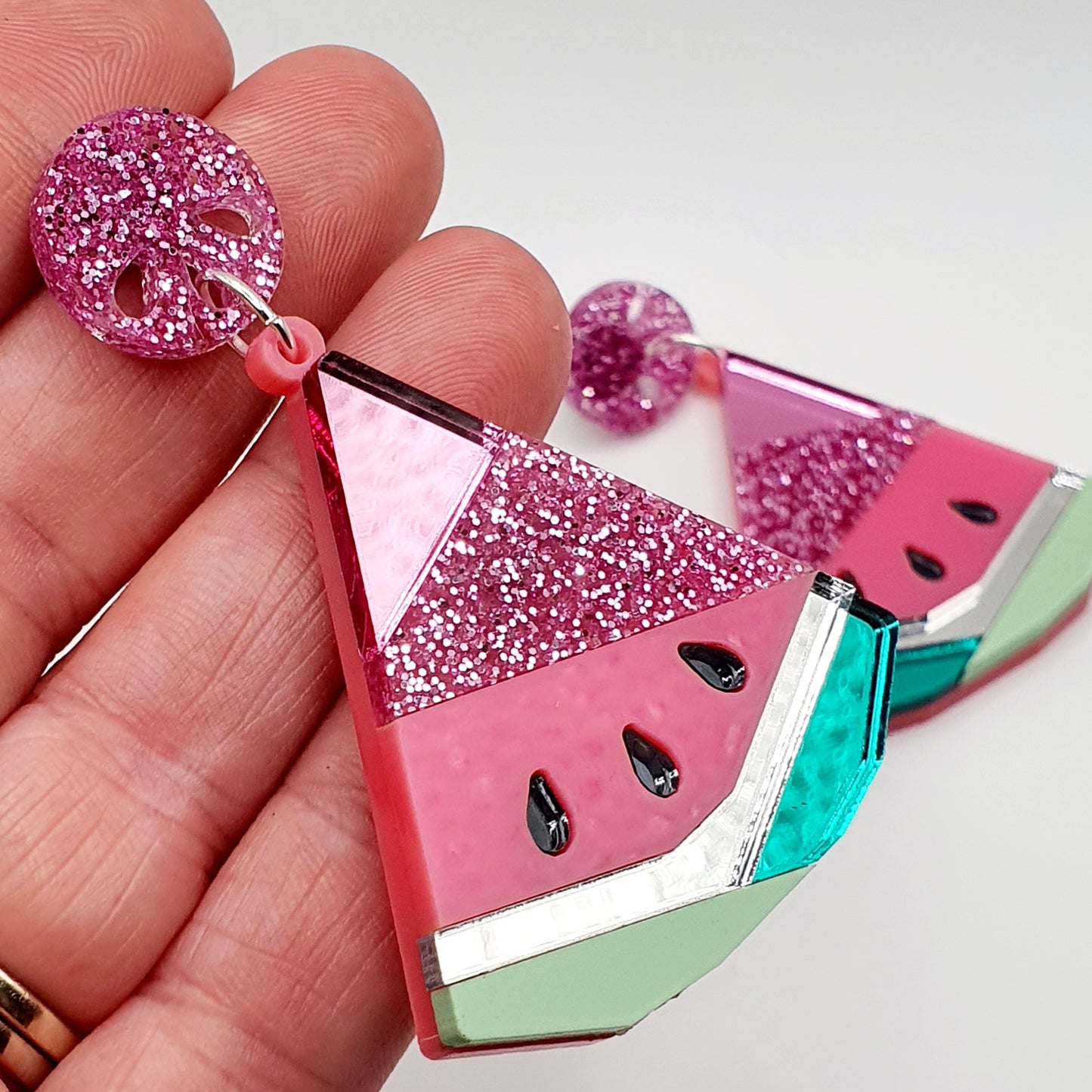 Patchwork Watermelons Surgical Steel Earrings THE ORIGINAL