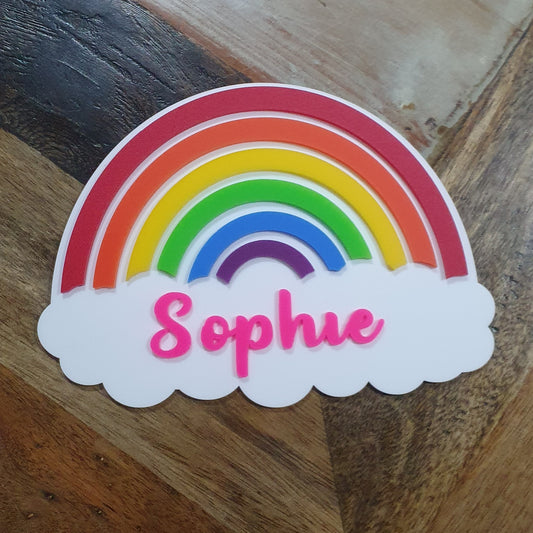 Personalised Acrylic Name Plaque RAINBOW