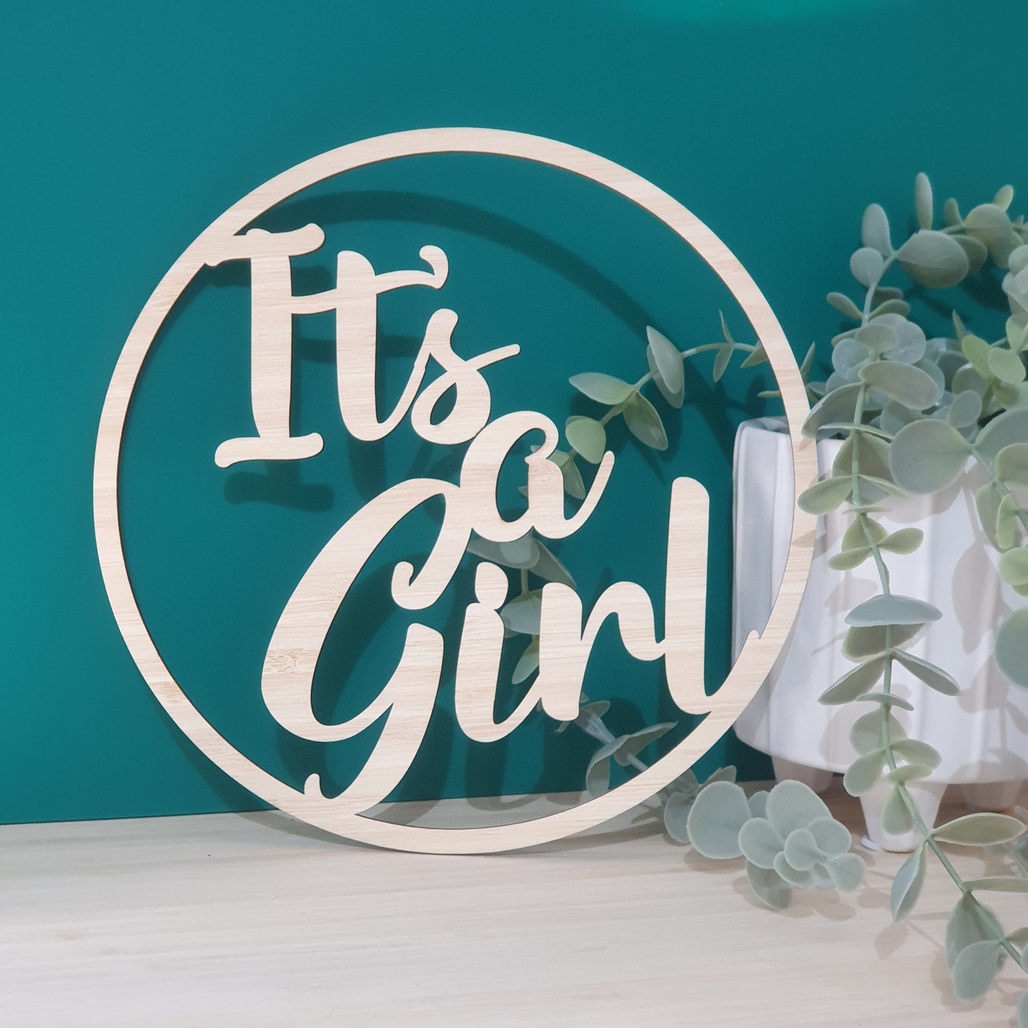 'It's A Girl' Bamboo Hoop