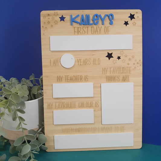 Reusable First & Last Day Milestone Memory Boards PERSONALISED