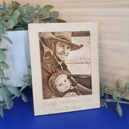 Timber Engraved Photo | Magnet or Stand
