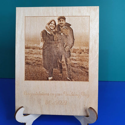 Timber Engraved Photo | Magnet or Stand