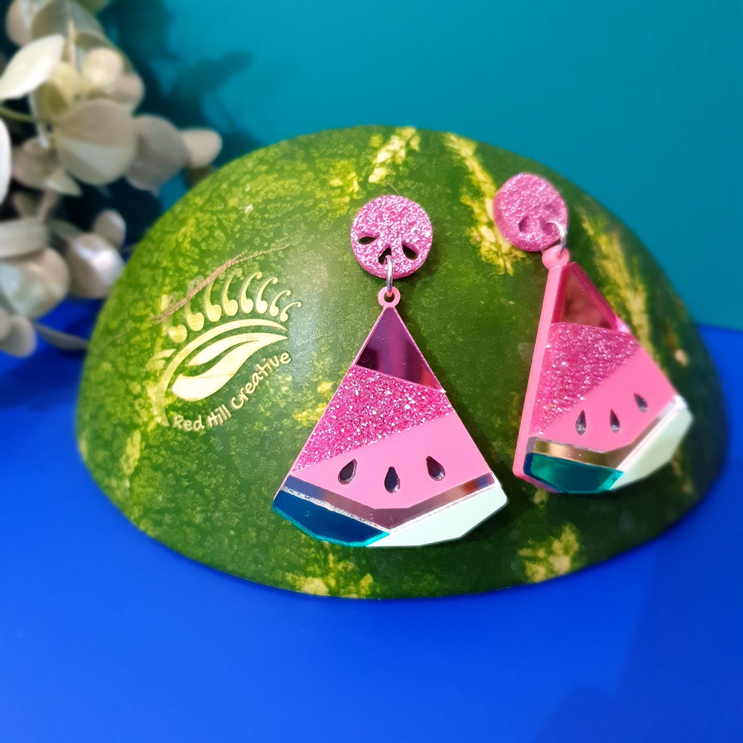 Patchwork Watermelons Surgical Steel Earrings THE ORIGINAL