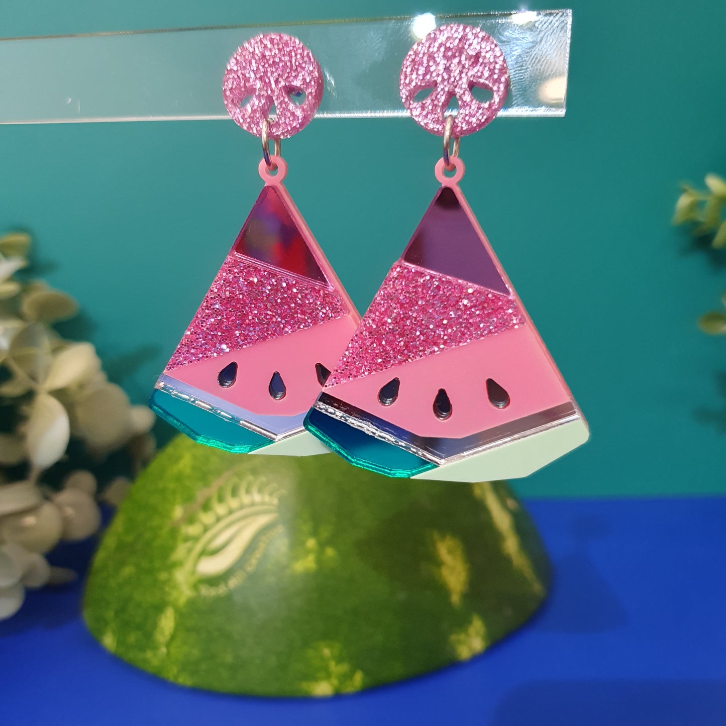 Patchwork Watermelons Surgical Steel Earrings THE ORIGINAL